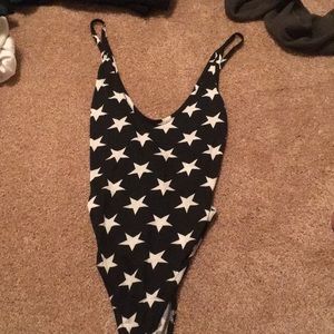 never worn black and white star bodysuit